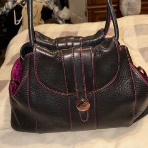 Black and Pink Leather Handbag